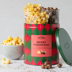  Gourmet Christmas popcorn gift box. Sustainable corporate gifts 
