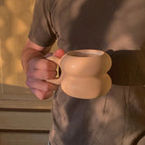 Cream ceramic Michelin mug, artisan made in Mexico. Sustainable client gifts, perfect for company events and team appreciation