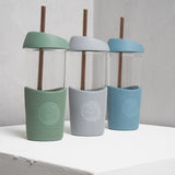 Glass Smoothie Cups with a Straw 20oz