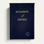 Navy faux lizard Moments of Genius refillable notepad with gold lettering