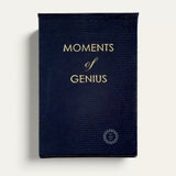 Navy faux lizard Moments of Genius refillable notepad with gold lettering
