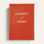 Orange faux lizard Moments of Genius refillable notepad with gold lettering