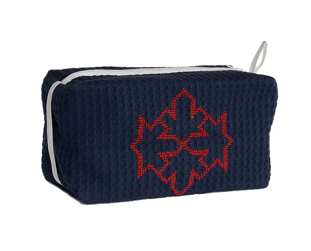 Gender neutral washbag in blue for sustainable corporate gifts from women-owned brands