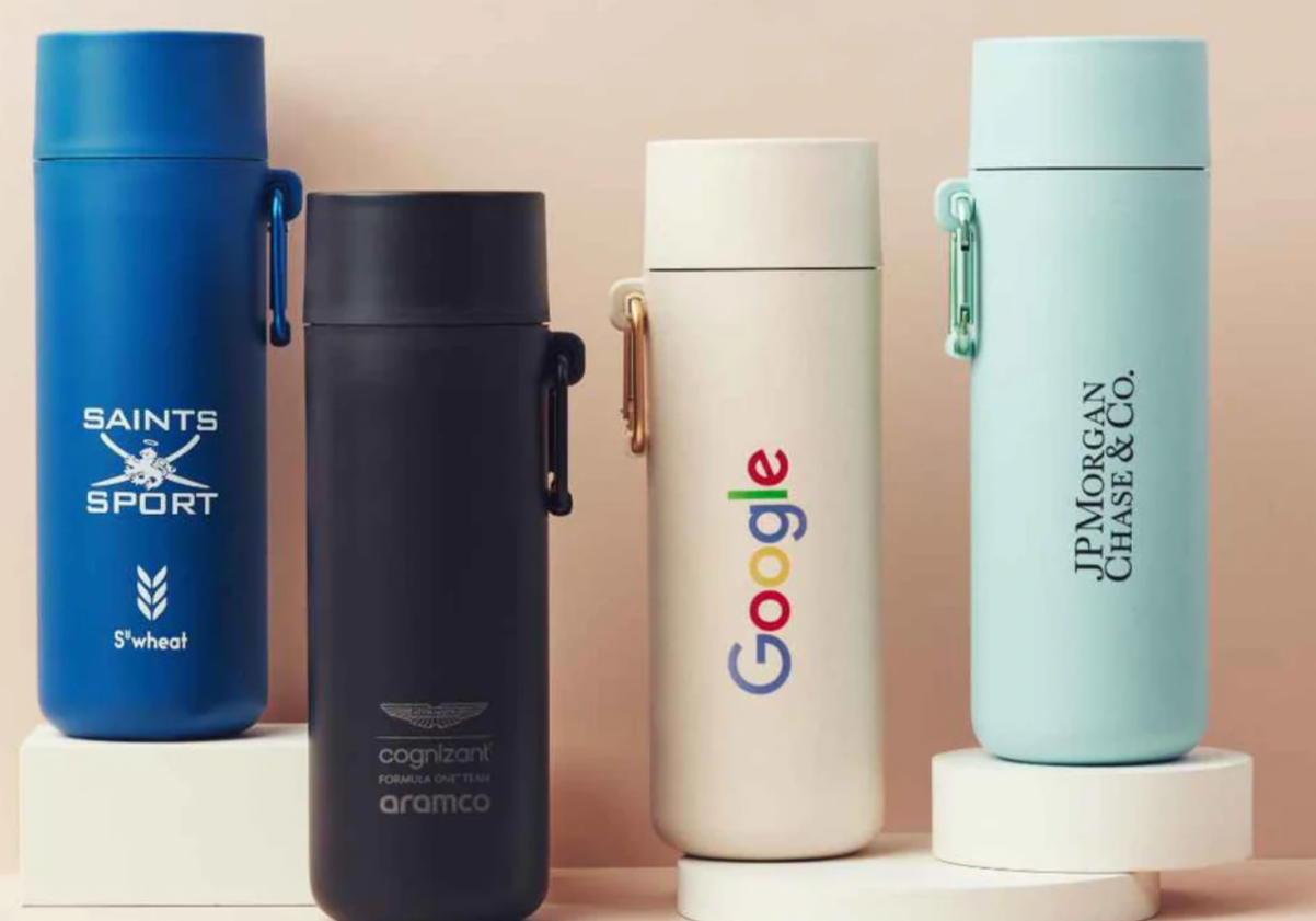 Plant-based water bottle, ideal for conference eco giveaways and employee onboarding