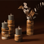 Wooden candle holders artisan made