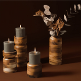 Wooden candle holders artisan made