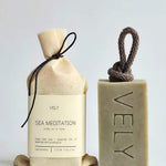 Sea Meditation natural soap on a rope with cotton gift bag