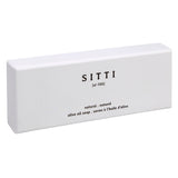 Closed Sitti olive oil soap gift box with three bars, handmade in Jordan by Palestinian women. Corporate gift with social impact from a women-owned brand.