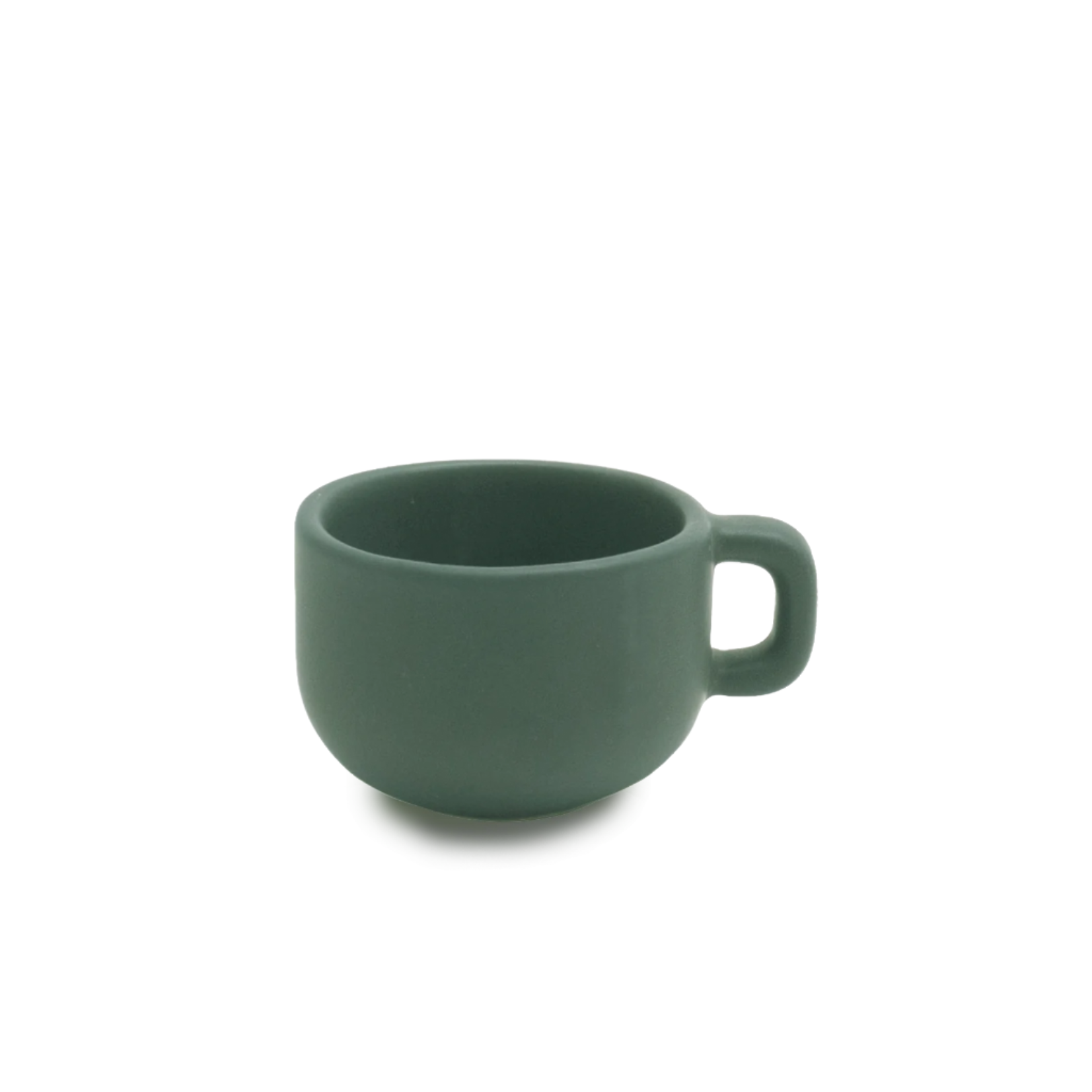 Green Ceramic coffee cups. Artisan made 