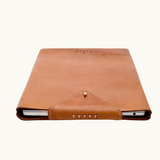 Stitching detail on premium vegan leather laptop sleeve for MacBook Pro