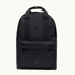 Eco-friendly Vegan Backpack black with laptop sleeve and secure pockets.