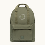 Vegan Backpack Olive made from recycled PET bottles, customise with your logo, women-owned brand.
