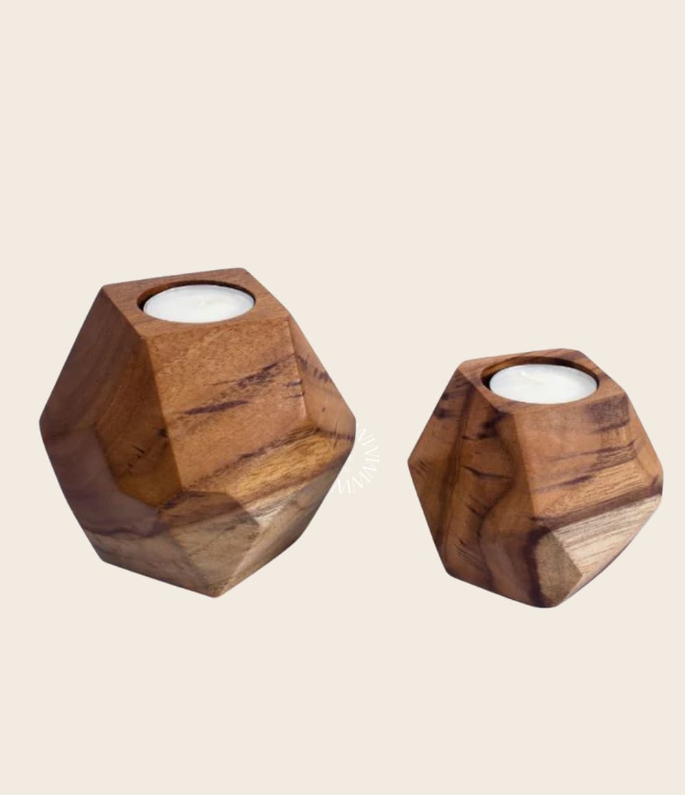 wood tealight holders for corporate gifting, premium candles for brand activations and client events