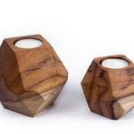 Wooden Tealight Holders for Premium corporate gifts from women-owned brands