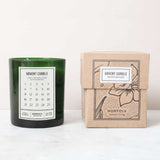 Double-wicked advent candle by Norfolk Natural Living, shown with packaging