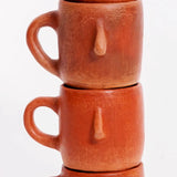 Artisan Clay Coffee Mug in clay, stacked