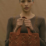 Brown luxury artisan crochet tote bag VIP executive corporate gift women owned business UK