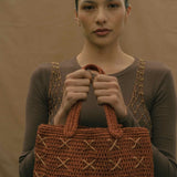 Brown luxury artisan crochet tote bag VIP executive corporate gift women owned business UK
