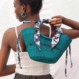 artisan handwoven summer straw bag from Ghana for women executive corporate gifting, premium VIP gifts