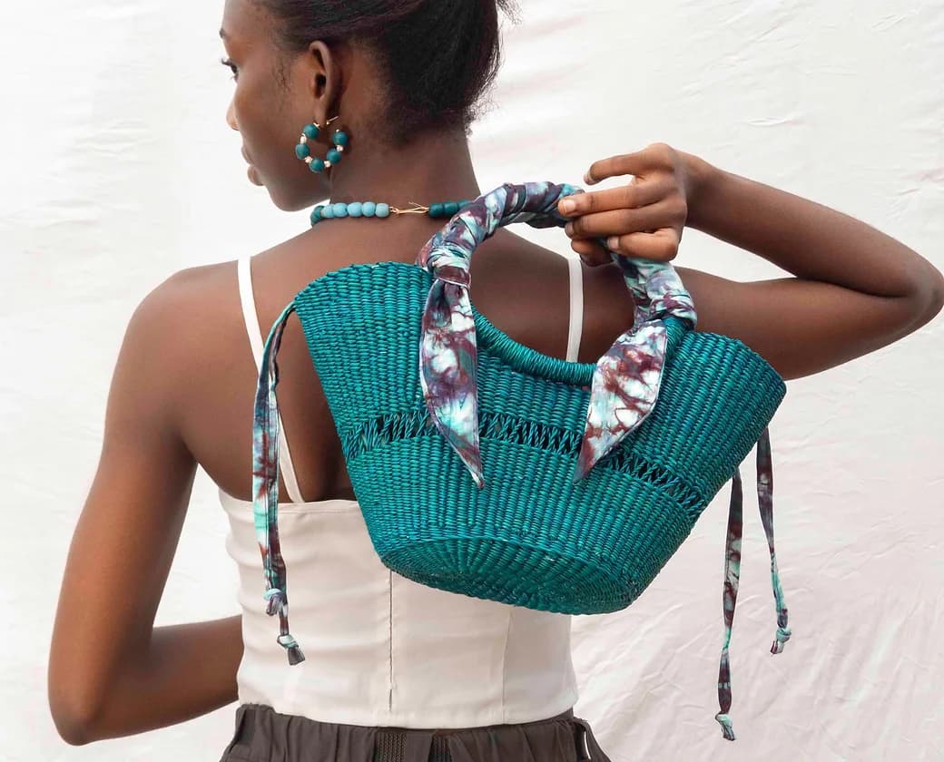 artisan handwoven summer straw bag from Ghana for women executive corporate gifting, premium VIP gifts
