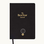Best Year Journal, front cover in black, showing logo placement