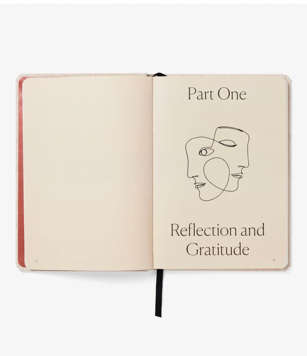 Best Year Journal, open showing the reflecting and gratitude section