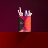 Black Cherry Drinking Chocolate tin reused as a pencil holder