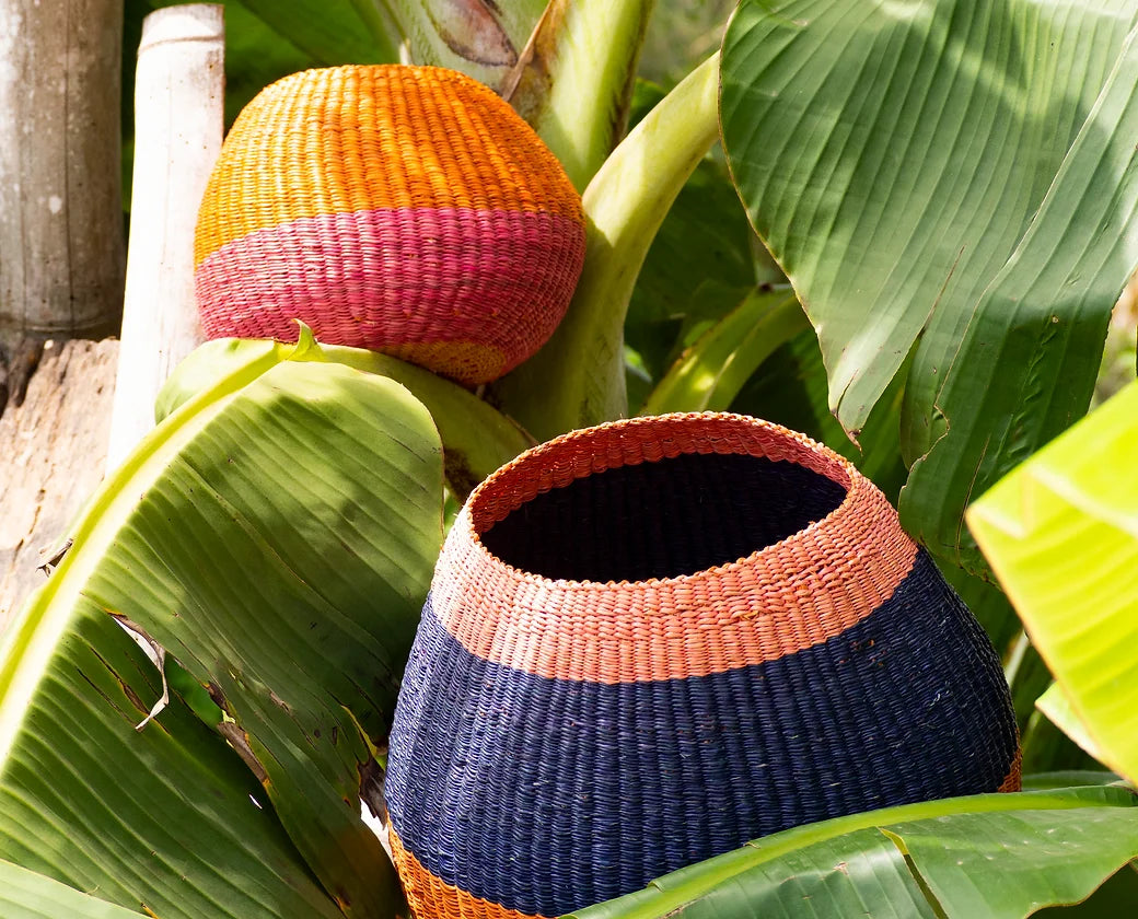 Handwoven Bolga basket Ghana artisan sustainable premium corporate gift brand activation VIP events