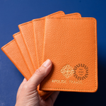 Branded leather passport wallet with RFID premium corporate gift