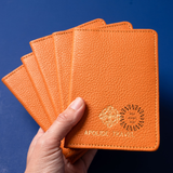 Branded leather passport wallet with RFID premium corporate gift