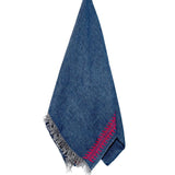 Unisex Blue Linen Shawl