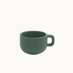 Green ceramic coffee cup, premium sustainable corporate gifting.