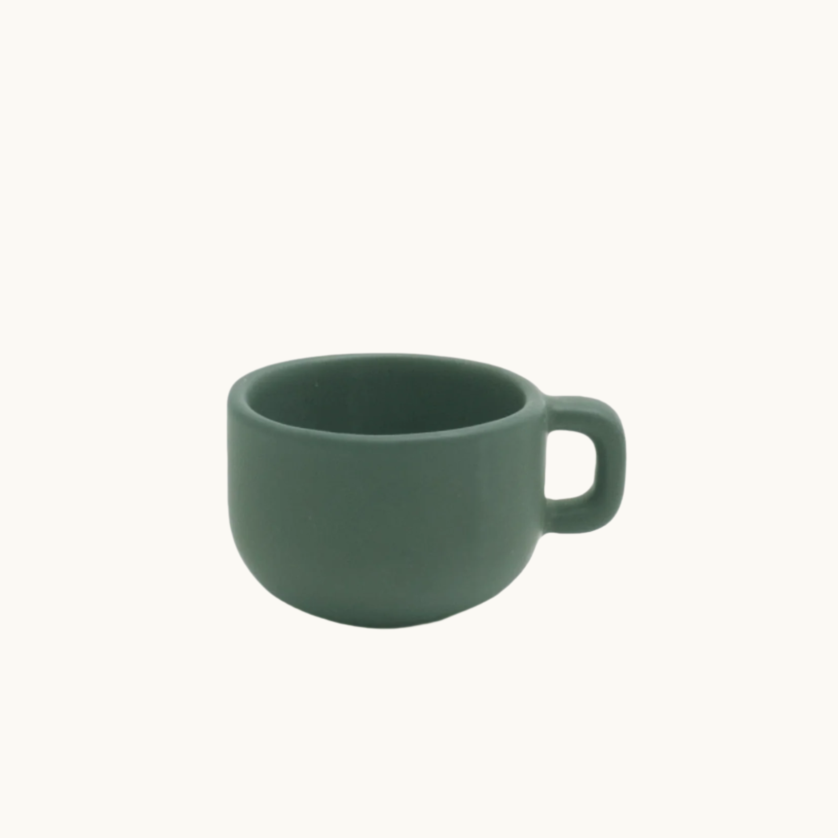 Green ceramic coffee cup, premium sustainable corporate gifting.