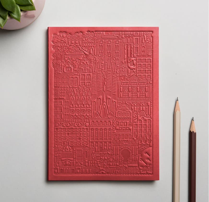 City notebook Barcelona red personalised branded corporate gift brand activation