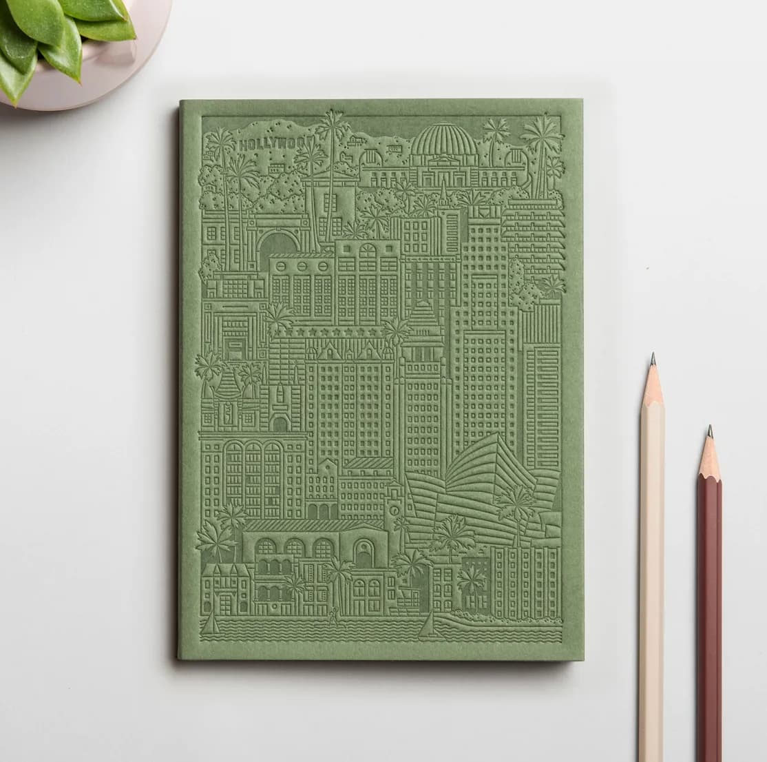City notebook Los Angeles green personalised branded corporate gift brand activation