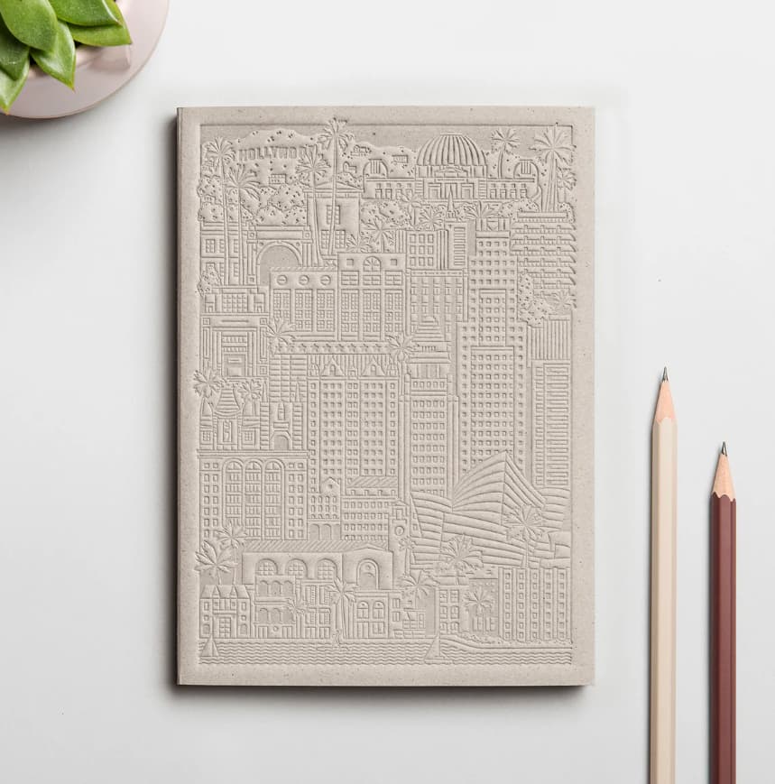 City notebook Los Angeles grey personalised branded corporate gift VIP client events