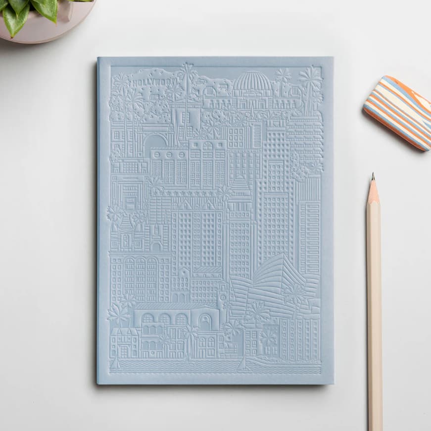 City notebook Los Angeles light blue personalised branded corporate gift corporate events