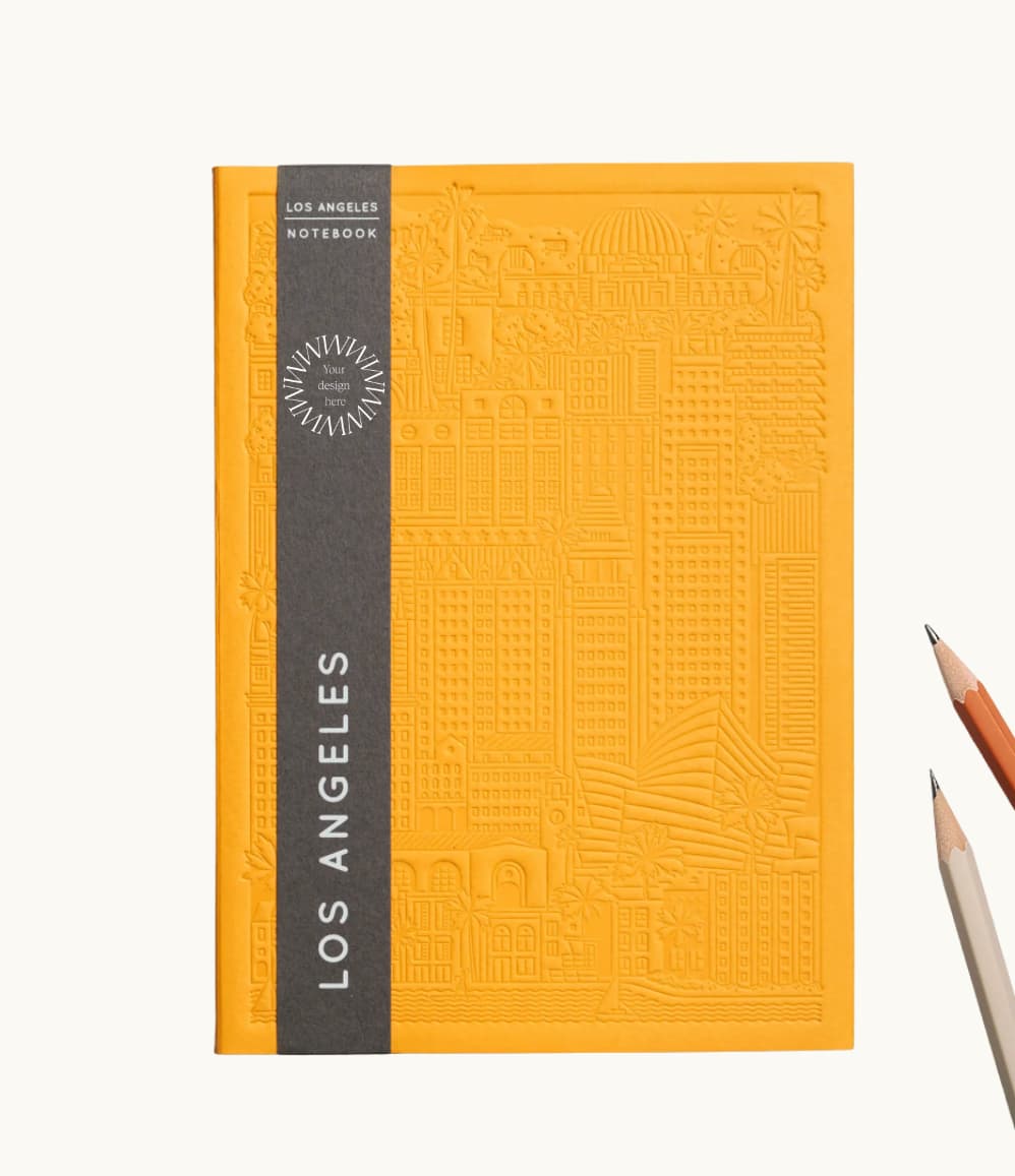 City notebook Los Angeles yellow personalised branded corporate gift brand activation
