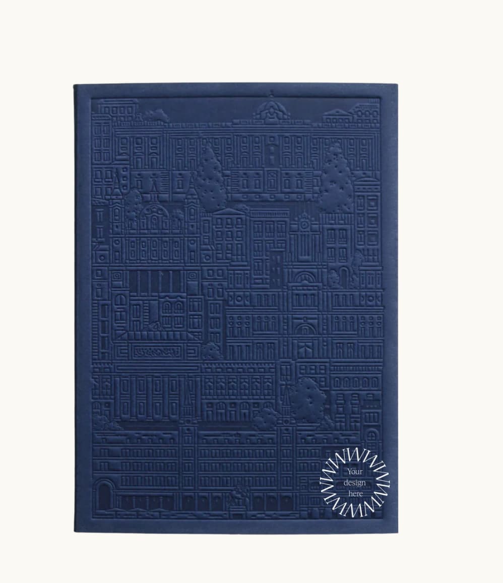 City notebook Madrid blue personalised branded corporate gift client events
