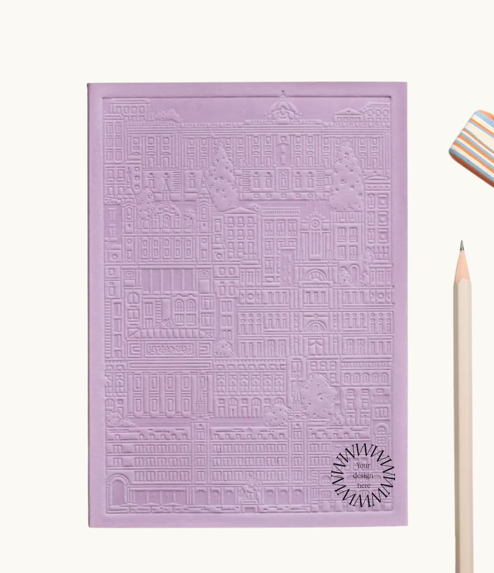 City notebook Madrid lavender personalised branded corporate gift premium corporate swag