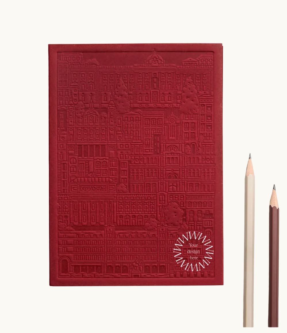 City notebook Madrid red personalised branded corporate gift executive gifting