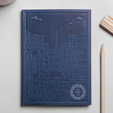 City notebook Paris blue personalised branded corporate gift client events
