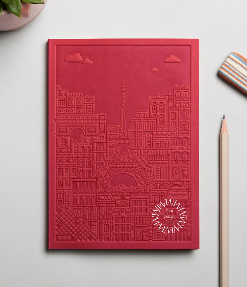 City notebook Paris red personalised branded corporate gift executive gifting