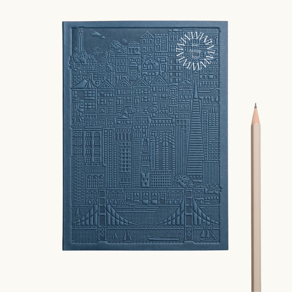 City notebook San Francisco blue personalised branded corporate gift client events
