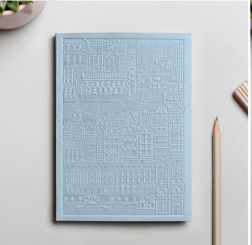 City notebook Stockholm light blue personalised branded corporate gift corporate events