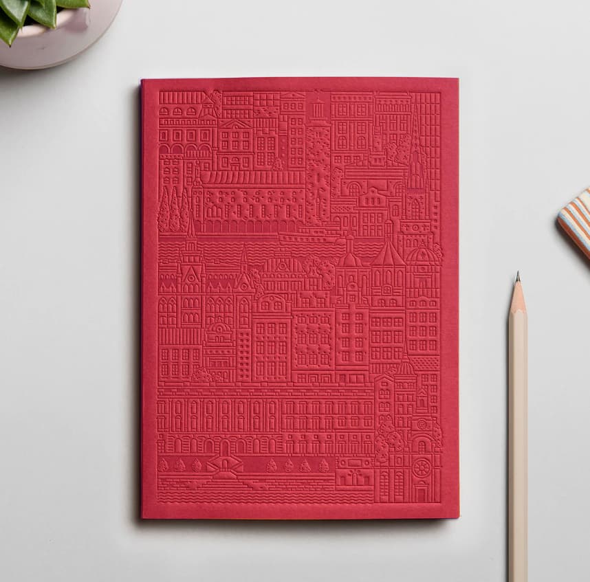 City notebook Stockholm red personalised branded corporate gift executive gifting