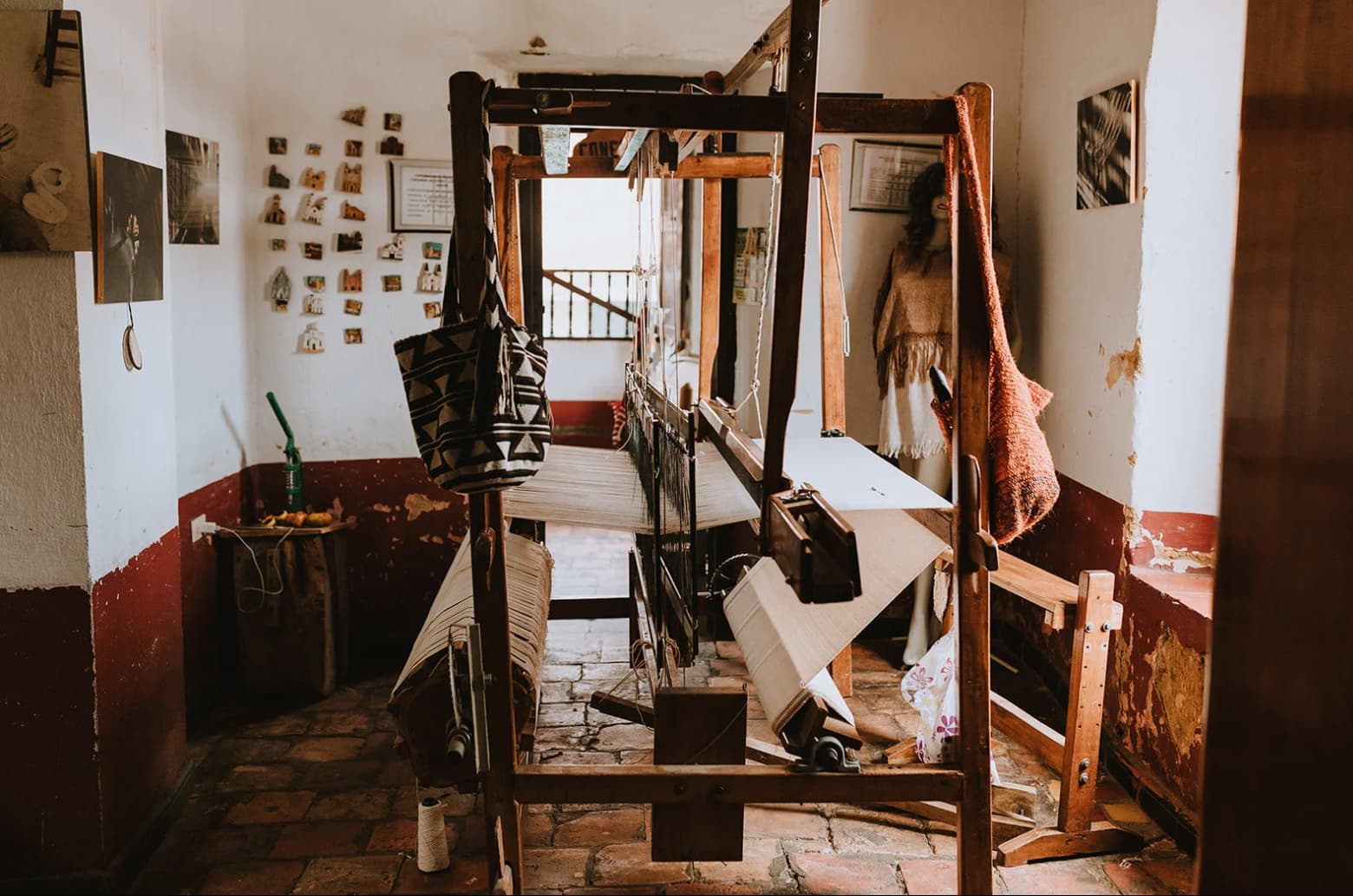 Vintage loom used by artisan weavers in Colombia supporting women owned businesses through corporate gifting