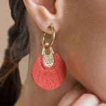 Coral tassel gold hoop earrings for VIP premium corporate gifting and brand activations 