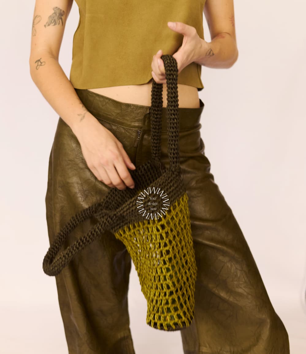 Unique artisan crochet bag sustainable conference gift brand activation