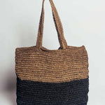 two colour handwoven crochet tote bag premium VIP client gift UK